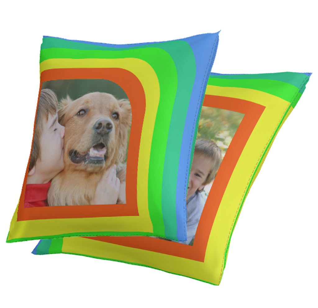 Rainbow Box Throw Pillow Case 16 x 16, 1 Pair